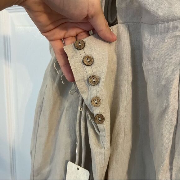 Free People Linen Dress in Ocean Pearl Small - Picture 9 of 9